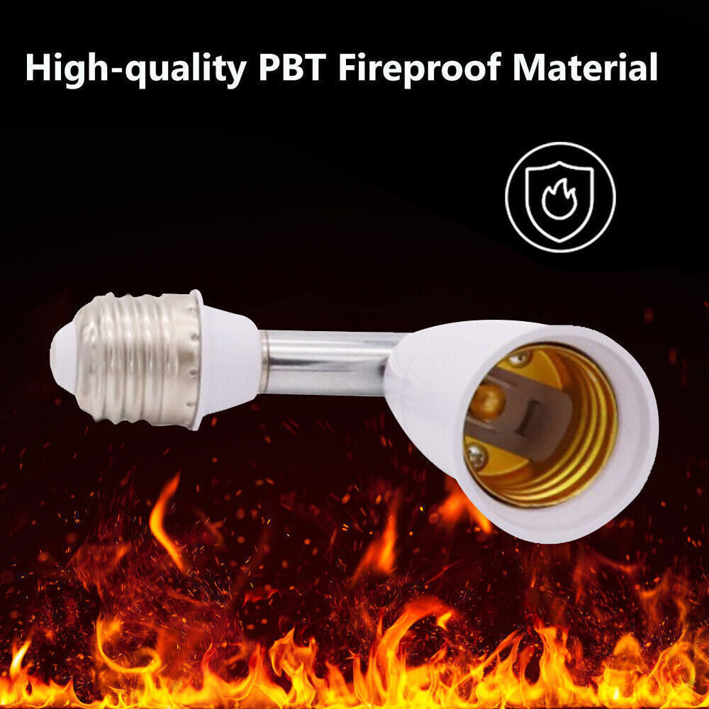 2 Pack E26/E27 Light Socket Extender Screw Base Light Converter Socket Extender