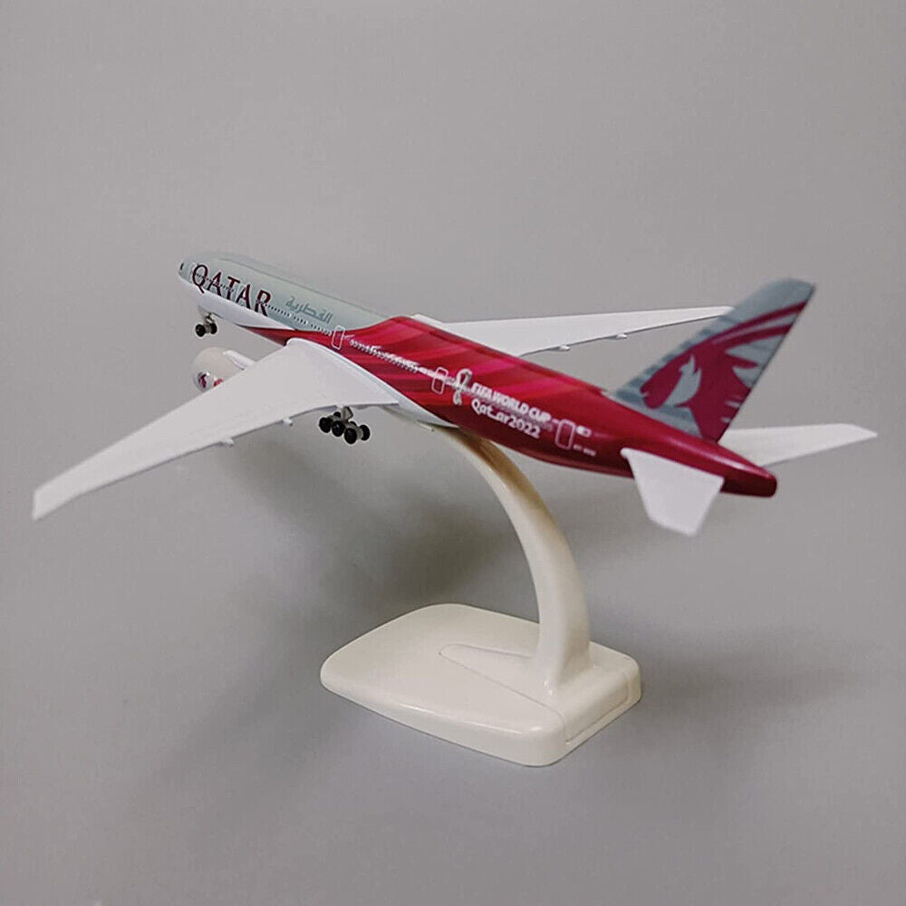 StoneSky Alloy Metal QATAR Airways Boeing B777 Airplane Model Plane Aircraft 20cm +Holder