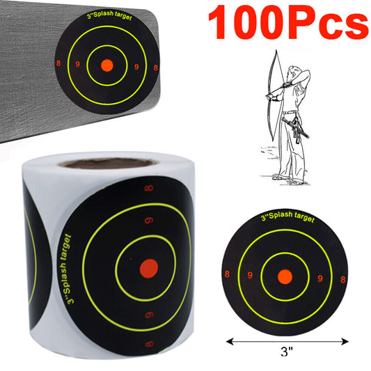 StoneSky 100PCS 3" Target Paper Splatter Target Sticker Shooting Training Adhesive Paper