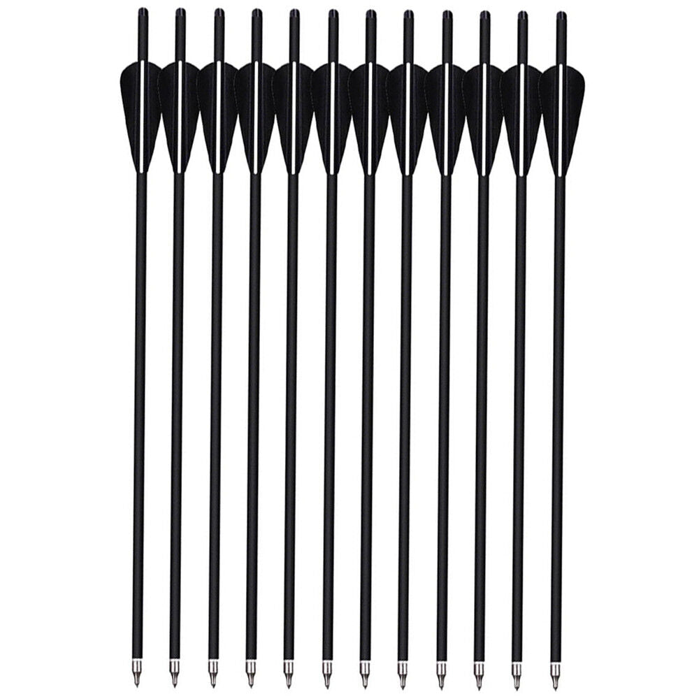 StoneSky 12Pcs 20-inch Carbon Crossbow Bolts Replaceable OD8.8mm For Archery Hunting