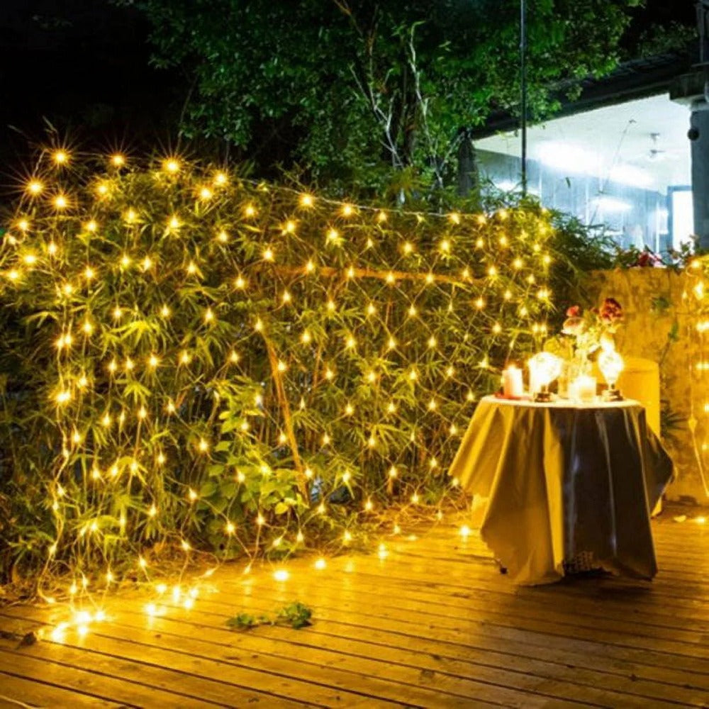 STONESKY Led Net Lights Net Mesh 1.5mX1.5m 96 LEDs Fairy String LED Lights for Wedding Home Garden Xmas Party Valentine Christmas Decor,Warm White