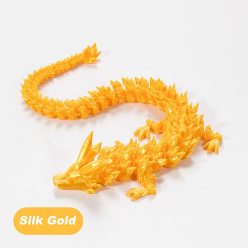 STONESKY 3D Printed Dragon Crystal Articulated Dragon Fish Tank Adults Fidget Desktop Toy