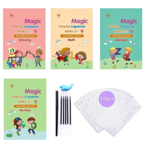 StoneSky 11/23Pc Magic Practice Copybook Number Book Set Writing Preschooler Pen Reusable