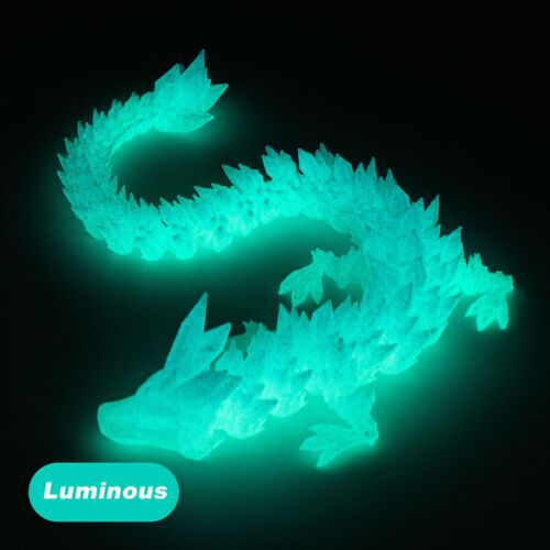 STONESKY 3D Printed Dragon Crystal Articulated Dragon Fish Tank Adults Fidget Desktop Toy