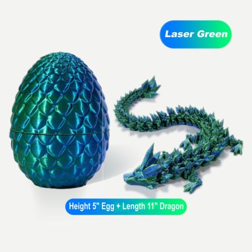 3D Printed Dragon in Egg Articulated Dragon Crystal Dragon Fidget Toy Desk Decor