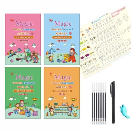 StoneSky 11/23Pc Magic Practice Copybook Number Book Set Writing Preschooler Pen Reusable