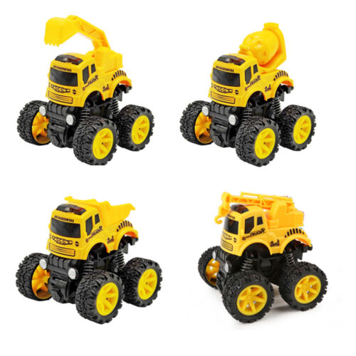 StoneSky Kids Boys Inertia Car Toys 4 Pcs/Set Monster Truck 360 Rotation Friction Powered