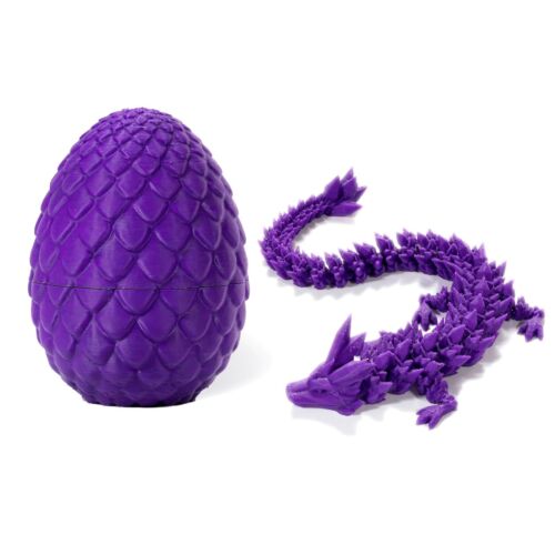 3D Printed Dragon in Egg Articulated Dragon Crystal Dragon Fidget Toy Desk Decor