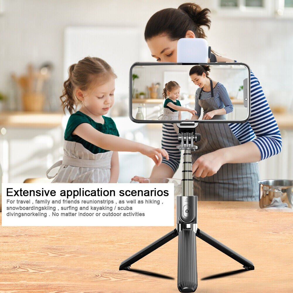 StoneSky 360° Selfie Stick Tripod with Remote Bluetooth for iPhone 13 12 Pro Max 11 XS