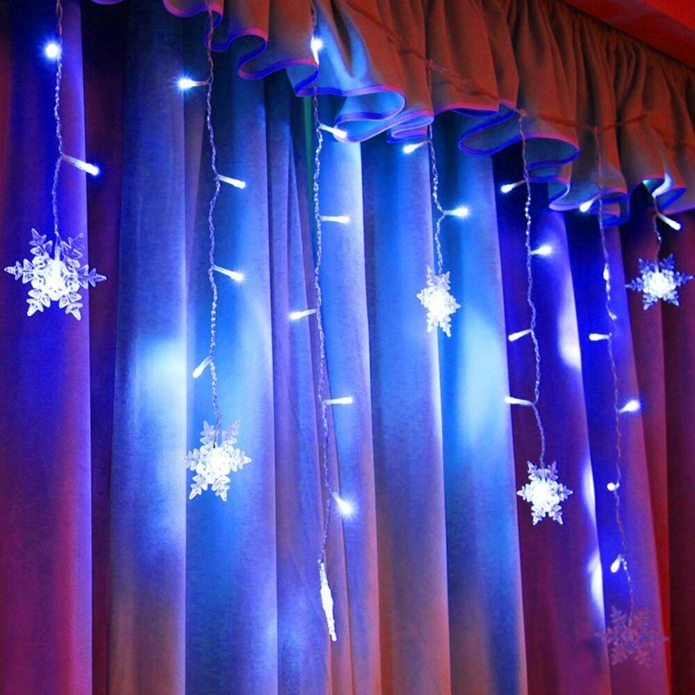 STONESKY Christmas LED Curtain Snowflake Lights Window String Fairy Waterproof Decor Xmas