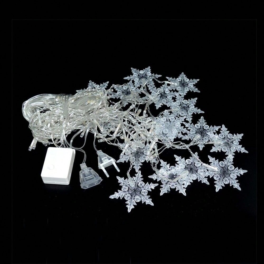 STONESKY Christmas LED Curtain Snowflake Lights Window String Fairy Waterproof Decor Xmas