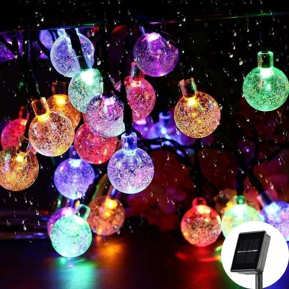 STONESKY 30 LED Outdoor 8 Modes Solar Lights Waterproof String Fairy Globe Crystal Balls