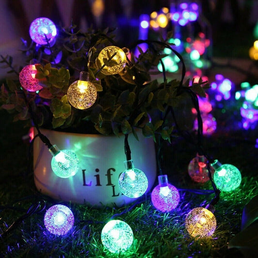 STONESKY 30 LED Outdoor 8 Modes Solar Lights Waterproof String Fairy Globe Crystal Balls