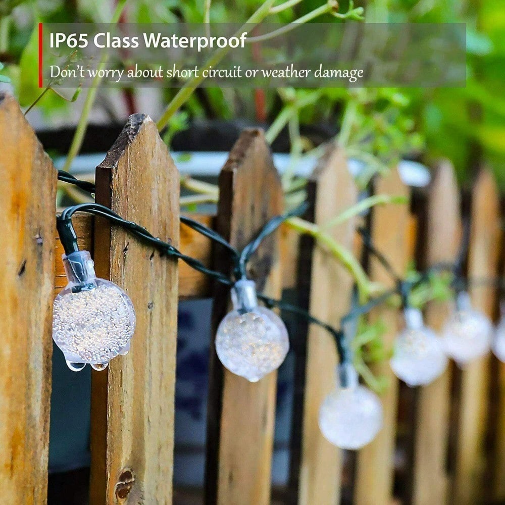STONESKY 30 LED Outdoor 8 Modes Solar Lights Waterproof String Fairy Globe Crystal Balls
