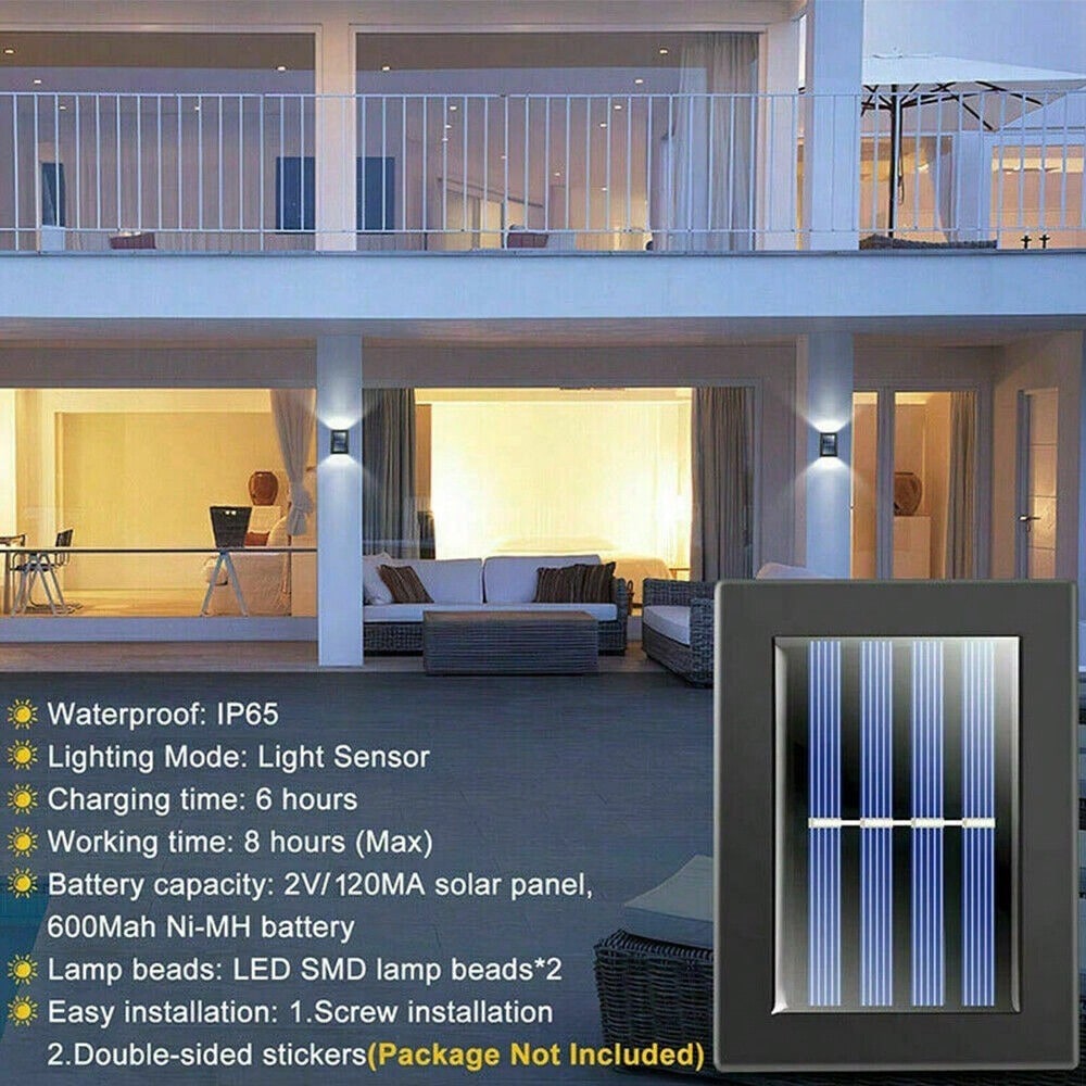 STONESKY 2Pcs Solar LED Deck Garden Warm White Lamps Stairs Step Fence Waterproof Lamp