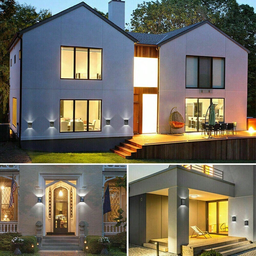 STONESKY 2Pcs Solar LED Deck Garden Warm White Lamps Stairs Step Fence Waterproof Lamp