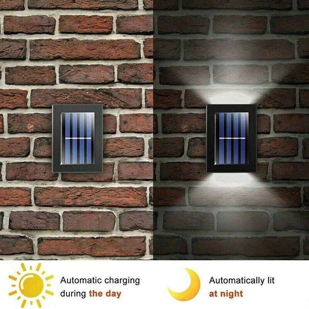 STONESKY 2Pcs Solar LED Deck Garden Warm White Lamps Stairs Step Fence Waterproof Lamp