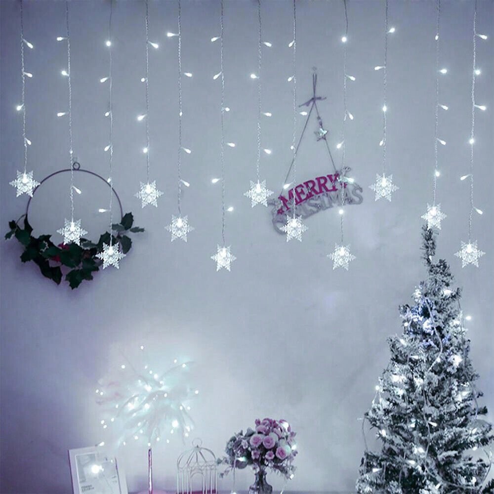 STONESKY LED Christmas LED Snowflake Lights Fairy String Light Xmas Wedding Party Decor