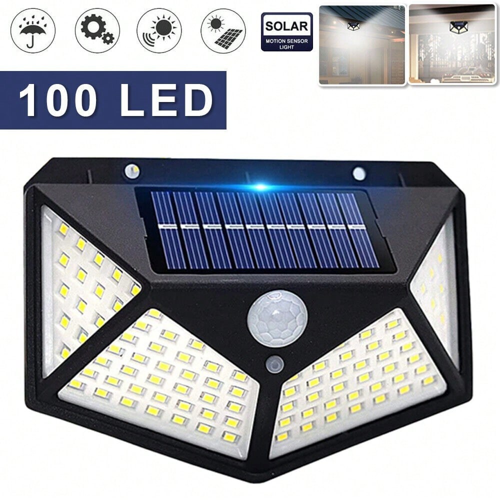 StoneSky 100 LED Solar Power PIR Motion Sensor Wall Light Outdoor Waterproof Garden Lamp