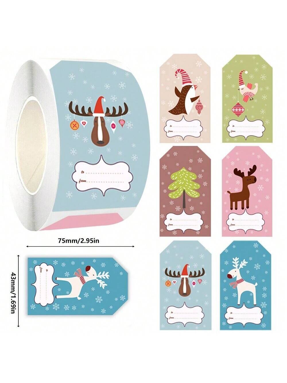 STONESKY 250Pcs Christmas Gift Labels Stickers, Christmas Gift Present Name Tags 6 Design