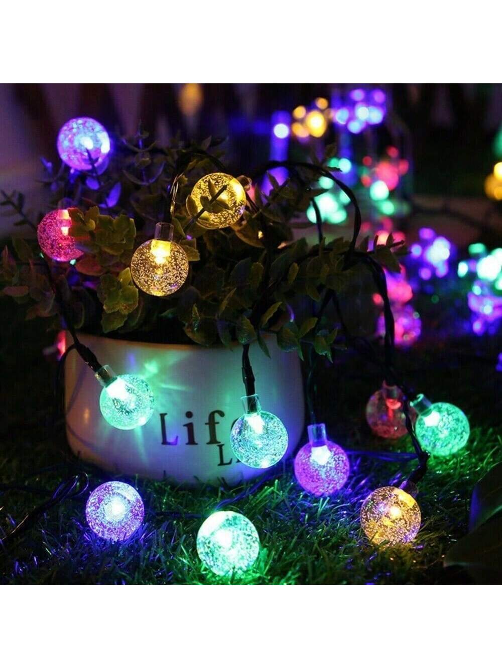 STONESKY 30 LED Outdoor 8 Modes Solar Lights Waterproof String Fairy Globe Crystal Balls