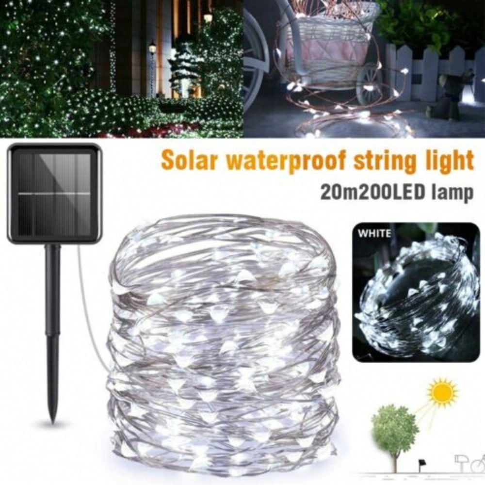 STONESKY Outdoor Solar String Lights 200 LED Copper Wire Fairy Lights Party Wedding Decor