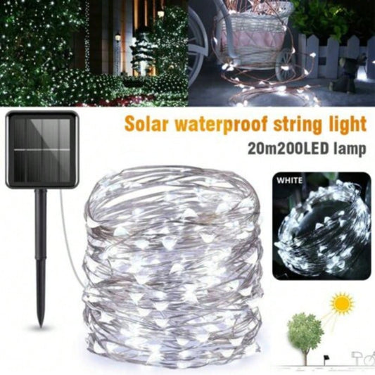 STONESKY Outdoor Solar String Lights 200 LED Copper Wire Fairy Lights Party Wedding Decor