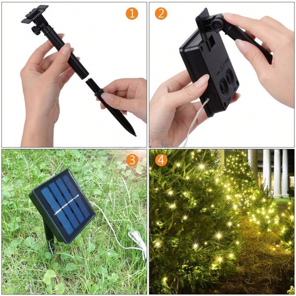 STONESKY Outdoor Solar String Lights 200 LED Copper Wire Fairy Lights Party Wedding Decor