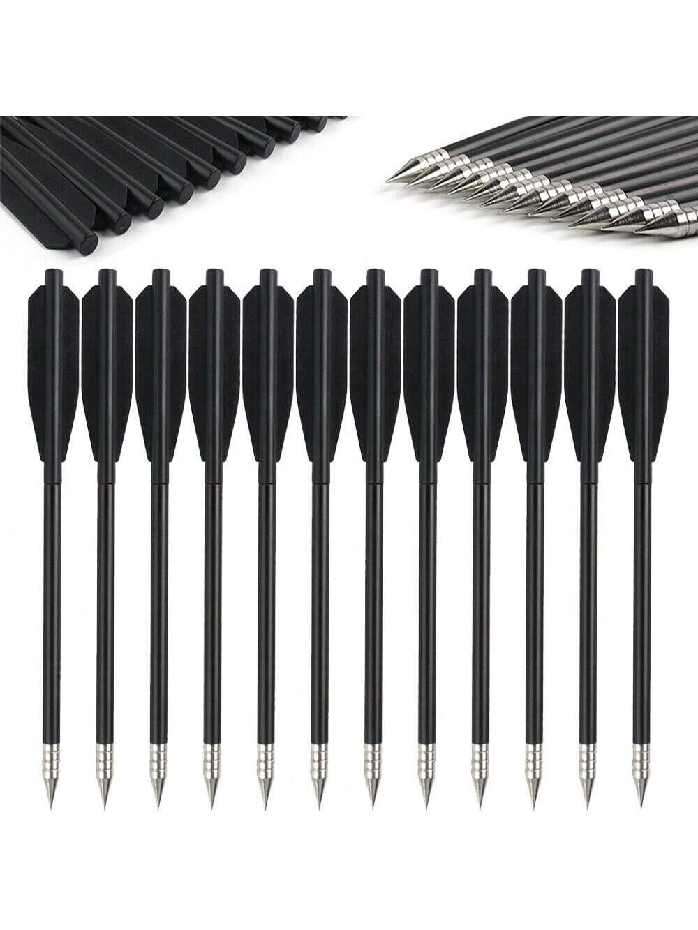 STONESKY 12Pcs 6.5" Pistol Crossbow Bolts Aluminium Arrows Broadhead Hunting Mini Archery