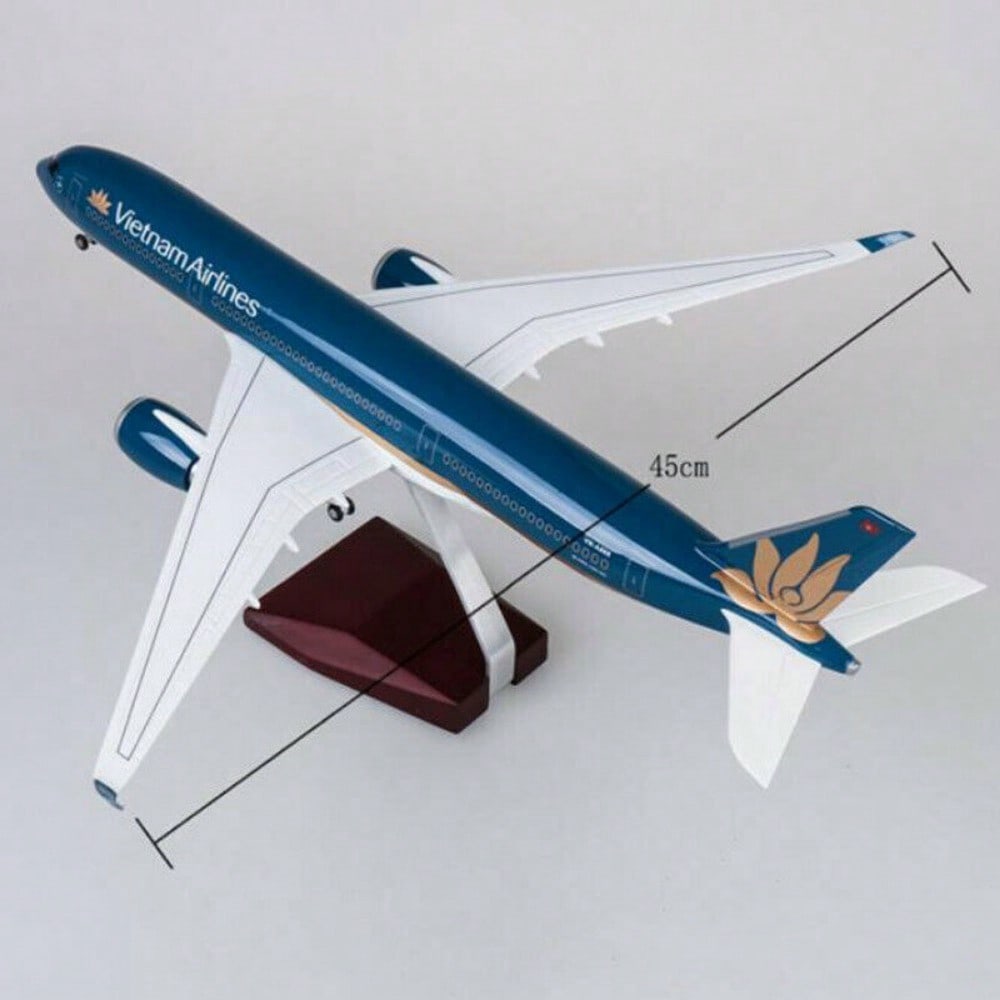 STONESKY 18" Vietnam Airlines A350 Airplane Model W/Wheel Light 1:142 Resin Aircraft Toy