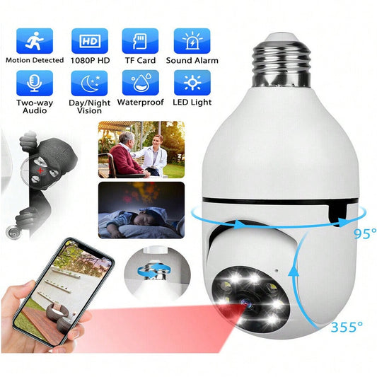 STONESKY Full HD 1080P 360° Panoramic Hidden Wifi Camera Light Bulb Home Security Camera