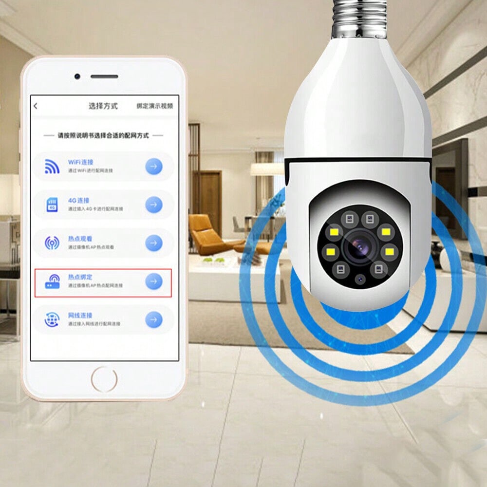 STONESKY Full HD 1080P 360° Panoramic Hidden Wifi Camera Light Bulb Home Security Camera