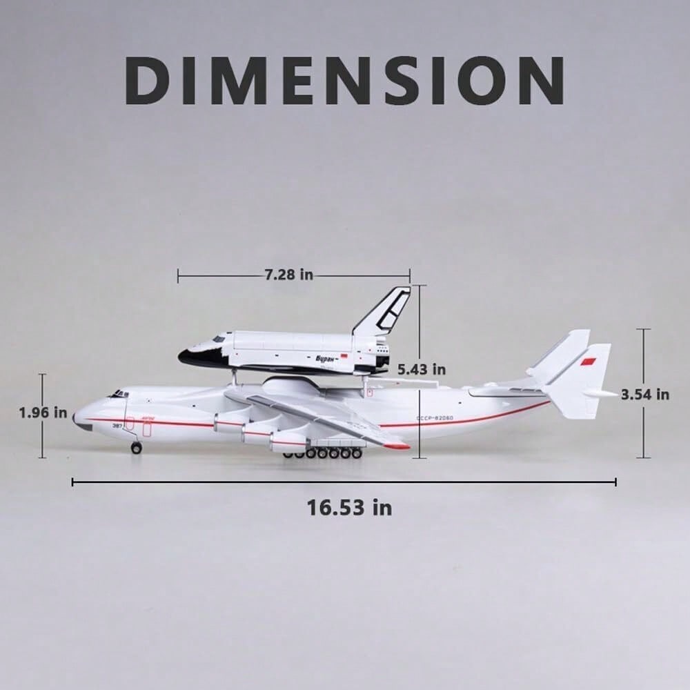 STONESKY 16.5" 1/200 Large AN-225 Antonov Buran Ukraine Airplane Model Transport Aircraft