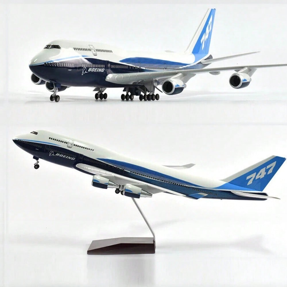 STONESKY 1/150 Airplane Aircraft B747 Boeing 747-400 Plane Model Replica Resin 47cm