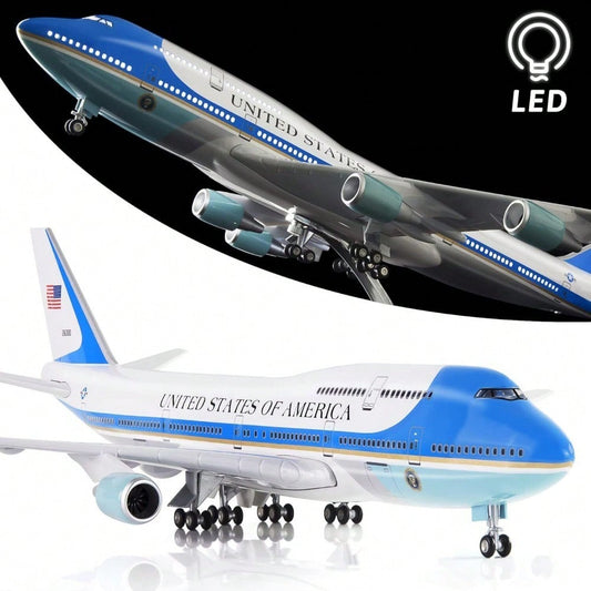 STONESKY 1/150 One Boeing 747 Airplane Model W/ Landing Gear Voice Control Lamp