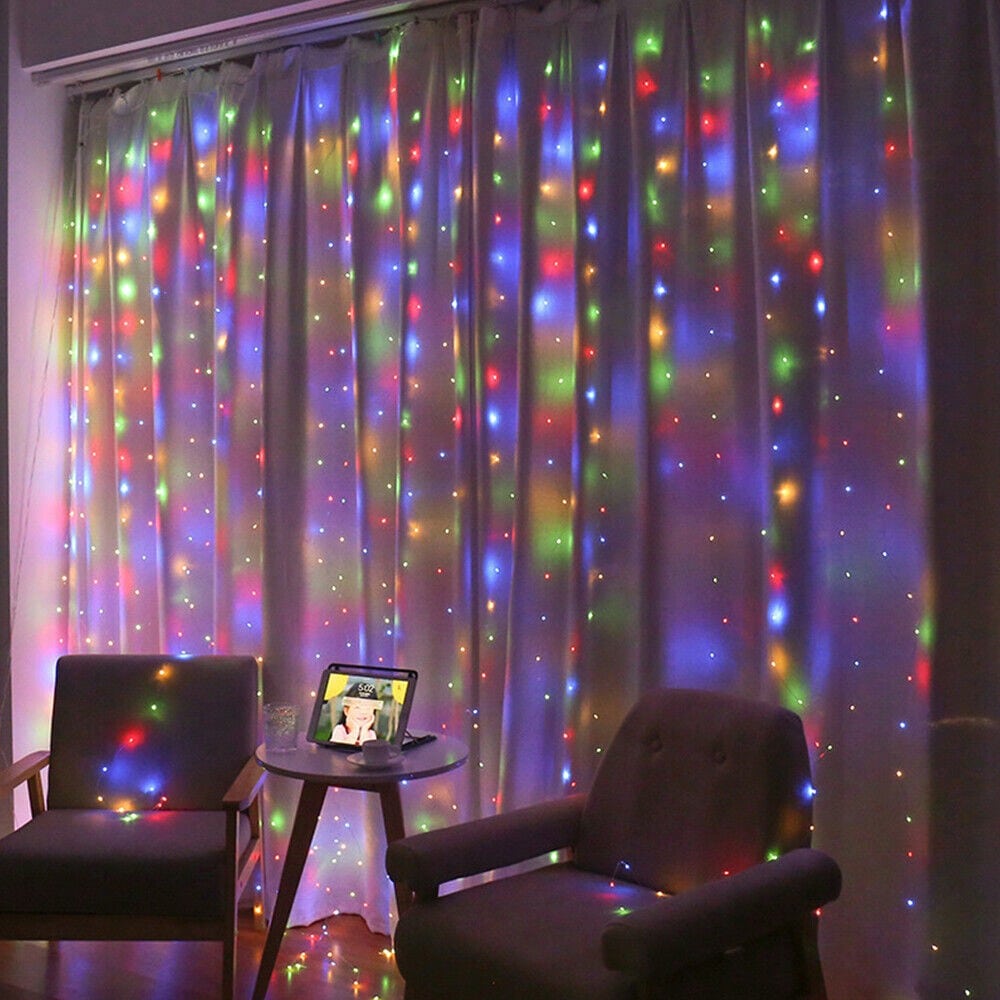 STONESKY 300 LED Curtain Fairy Lights USB String Light Xmas Wedding Party Decor w/ Remote