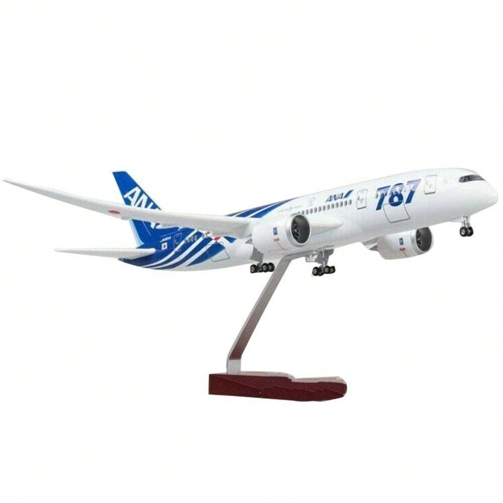 STONESKY 1/130 Air Japan ANA Airlines Boeing B787 Airplane Model Aircraft W/ Stand&Lights