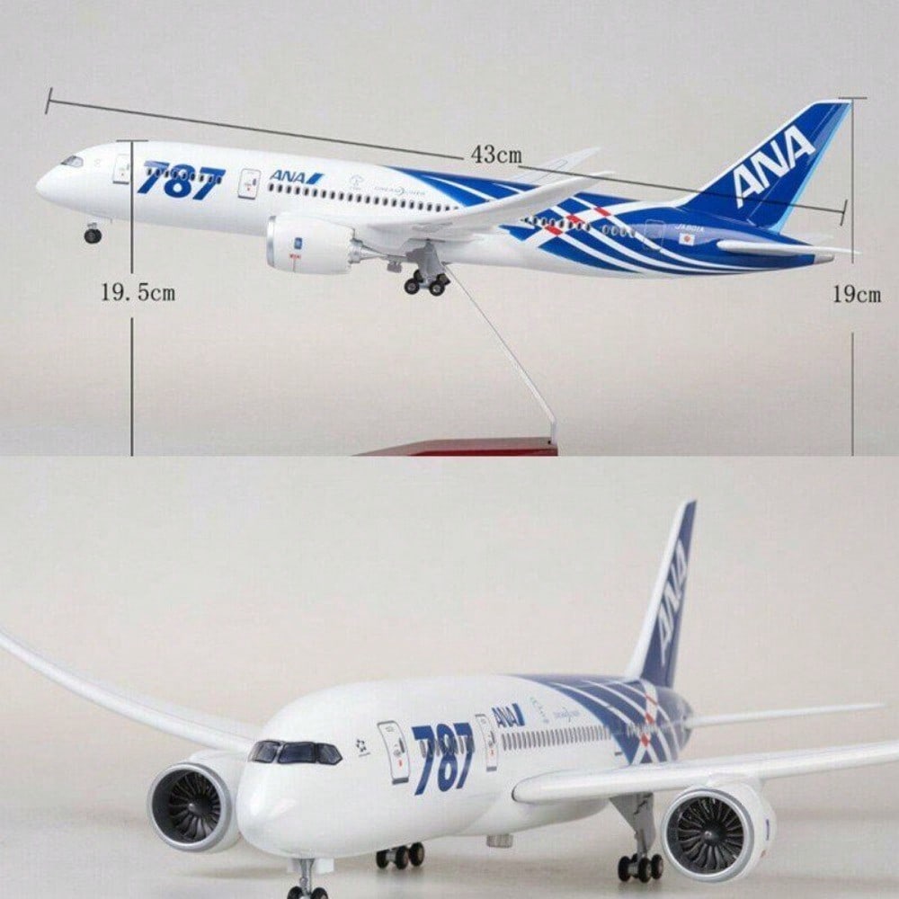 STONESKY 1/130 Air Japan ANA Airlines Boeing B787 Airplane Model Aircraft W/ Stand&Lights