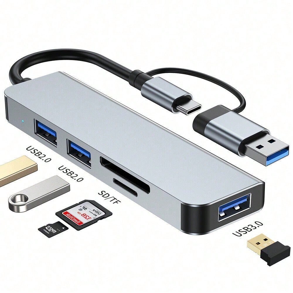 STONESKY 5 In 1 USB Hub C Docking Adapter With SD/TF Card Reader For PC Laptop