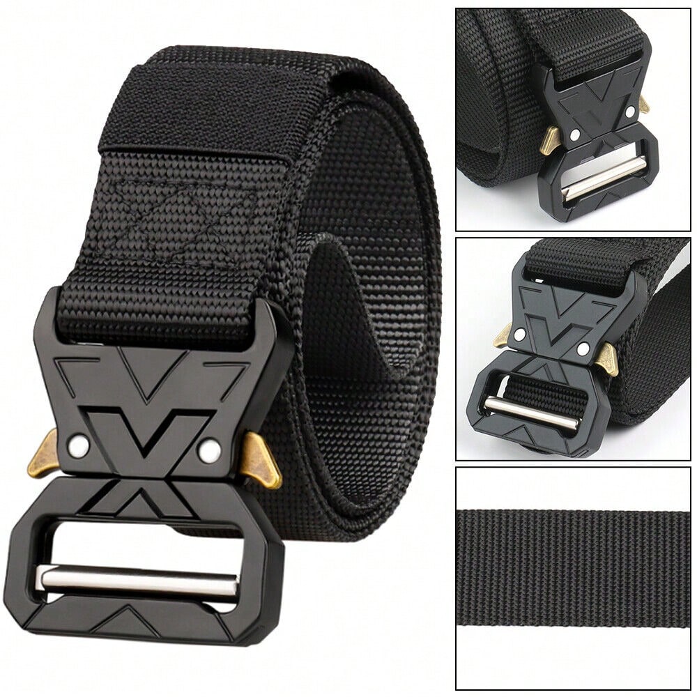 STONESKY 1.5" Tactical Belt Heavy Rigger Duty Belt Quick Release Buckle Nylon Belt Black