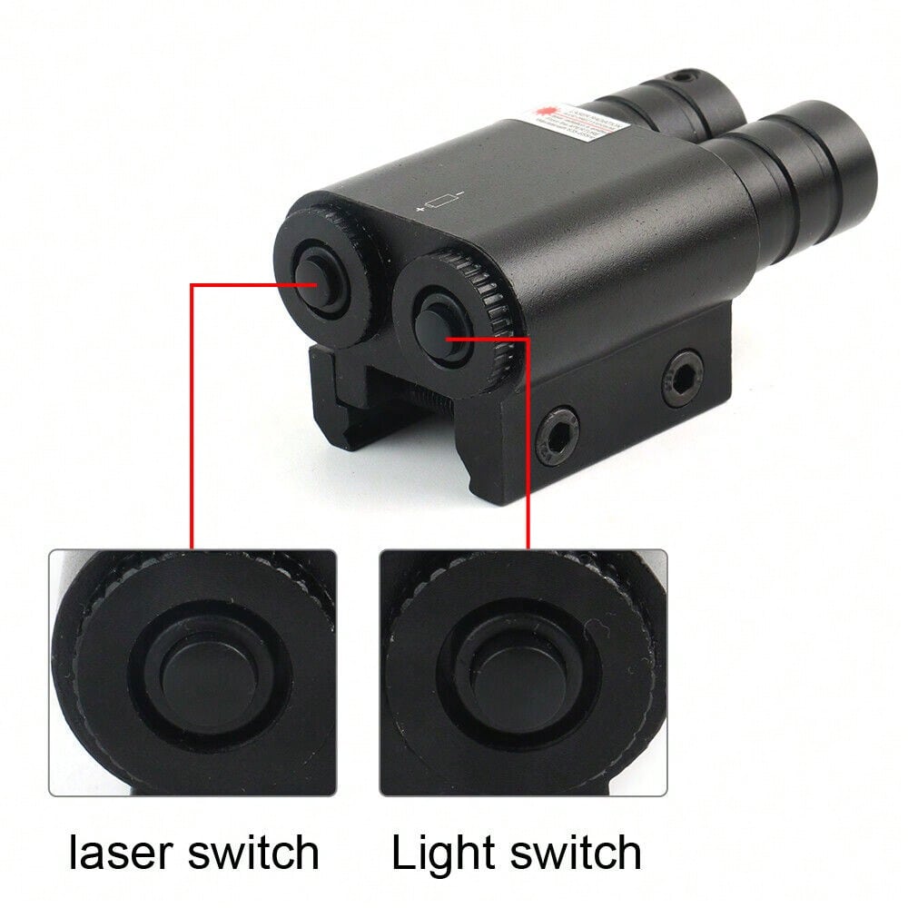 STONESKY Tactical Red Laser Sight Outdoor Pistol Torch Flashlight For 20-21mm Picatinny