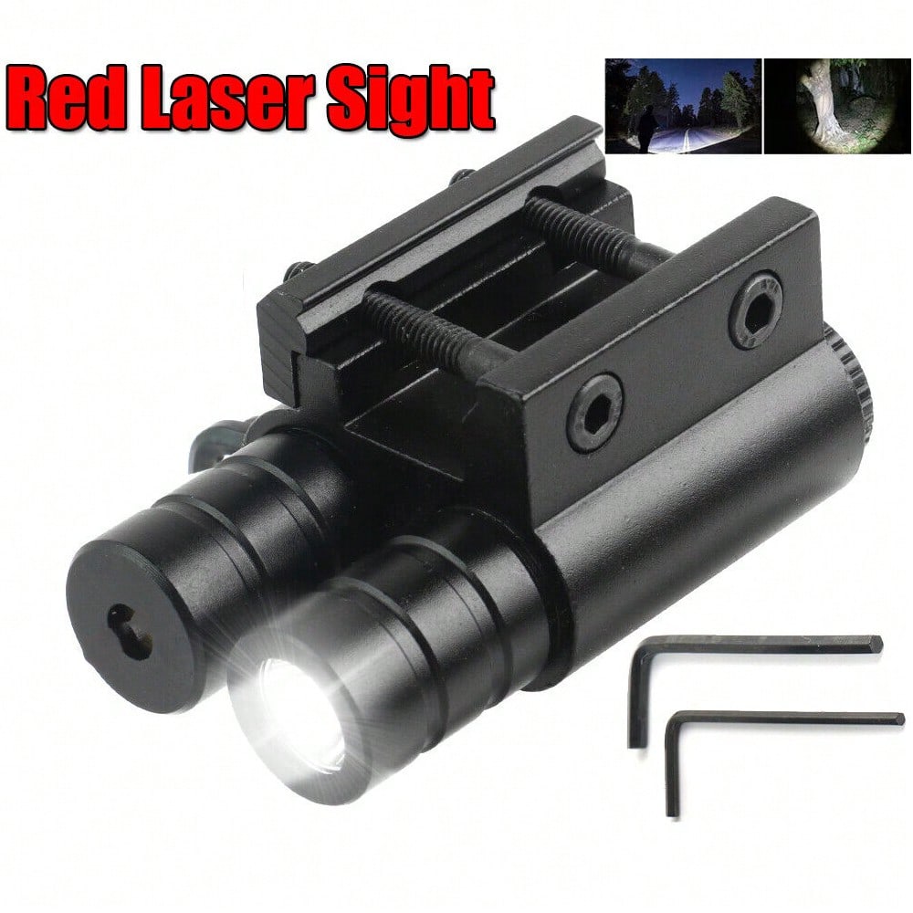 STONESKY Tactical Red Laser Sight Outdoor Pistol Torch Flashlight For 20-21mm Picatinny