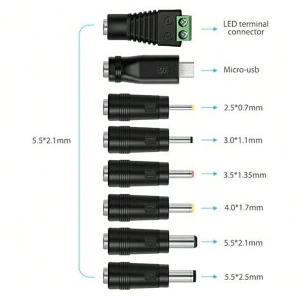 STONESKY 8pcs DC Power Jack 5.5 X 2.1mm Female To 4.0*1.7mm 5.5*2.5mm Micro USB Terminal