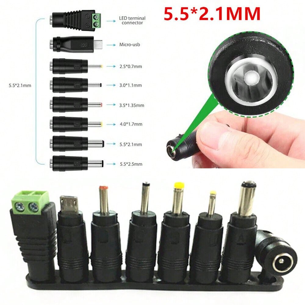 STONESKY 8pcs DC Power Jack 5.5 X 2.1mm Female To 4.0*1.7mm 5.5*2.5mm Micro USB Terminal