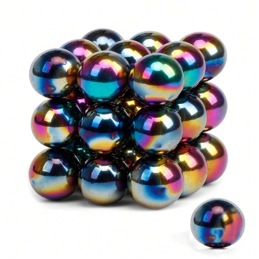 STONESKY 28Pcs Rainbow Balls Fidget Toy Ferrite Polishing Kids Sphere Magnet 20mm L GAW