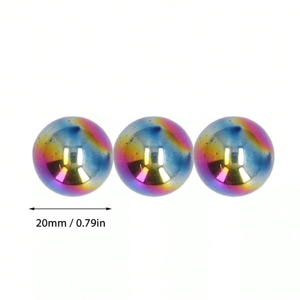 STONESKY 28Pcs Rainbow Balls Fidget Toy Ferrite Polishing Kids Sphere Magnet 20mm L GAW