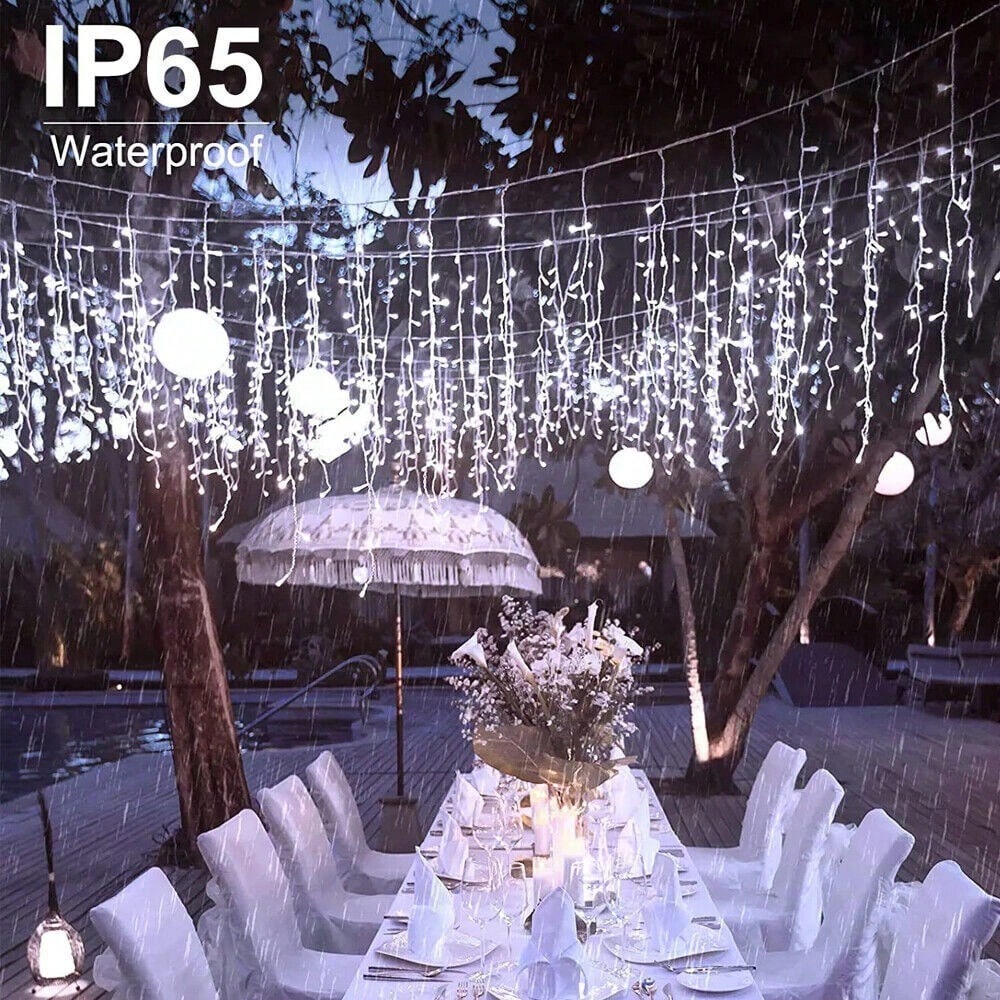 STONESKY Solar LED Christmas Fairy String Lights Outdoor Icicle Light Xmas Wedding Decor