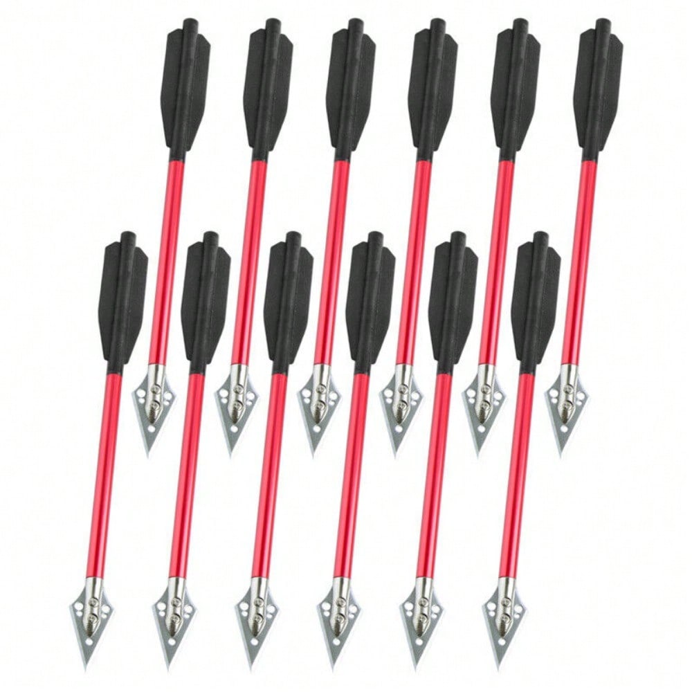 STONESKY 12Pcs Pistol Crossbow Bolts 6.5" Aluminium Arrows Broadhead Hunting Mini Archery