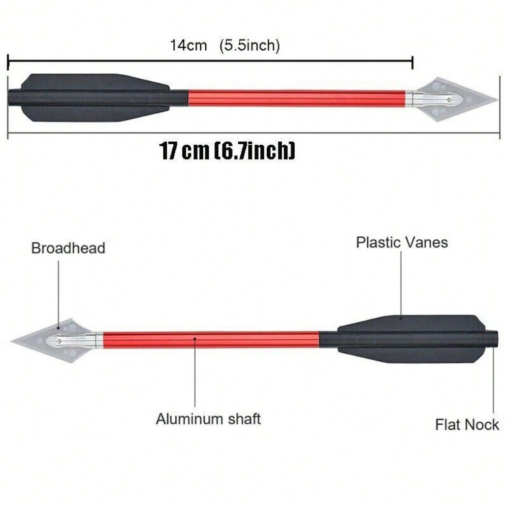 STONESKY 12Pcs Pistol Crossbow Bolts 6.5" Aluminium Arrows Broadhead Hunting Mini Archery