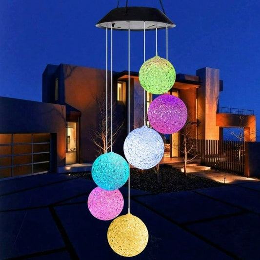 STONESKY Ball LED Color Changing Solar Wind Chime Garden Yard Hanging Light Lamp Decor WX